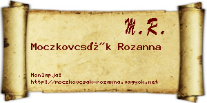 Moczkovcsák Rozanna névjegykártya